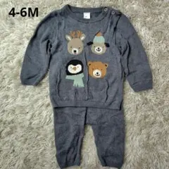 H&M ベビー ニット セットアップ アニマル柄 68cm