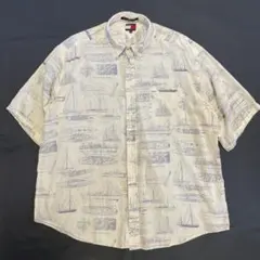リ*海様 【訳あり】80's Tommy HILFIGER 半袖ボタンダウンシャ