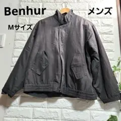 Benhur ベンハール 中綿ブルゾン ジャケット ダークグレー 裏地チェック