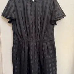 グリーンレーベルリラクシング.ワンピース黒.チェック.フリーサイズ