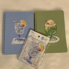 amifa メルティークリームソーダノート 2冊セット A5 ミニカード1