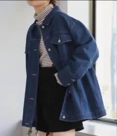 ダークブルー オーバーサイズデニムジャケット