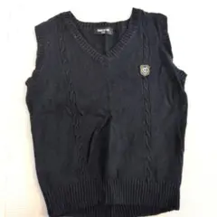 COMME CA ISM キッズ ニットベスト ブラック