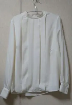 H＆M オフホワイト プリーツ入り 長袖シャツL