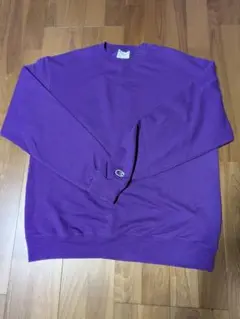 【美品】チャンピオンChampion 紫クルーネックスウェットLサイズ裏起毛