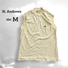 St. Andrews ノースリーブ シャツ ロゴ モックネック 綿100%のサムネイル