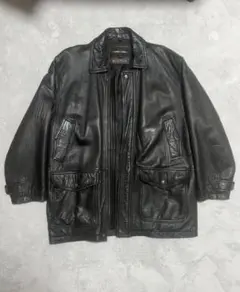 本革 リアルレザー ハーフコート モードレトロ ヴィンテージ 90s 革ジャン