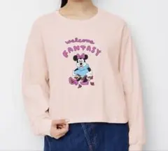 GU Disney ミニーマウス クロップドスウェット S ピンクのサムネイル