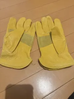 メンズ レザーワークグローブ イエローのサムネイル