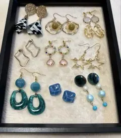 ⭐︎ハンドメイド⭐︎①カラフルなピアスセット 9ペア
