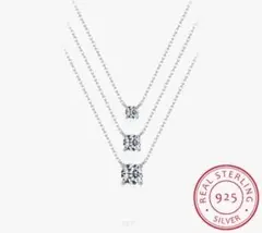 ハイグレード 高級モアサナイト使用 純銀 シルバー925 人エダイヤモンド ネッ