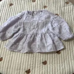 ベビー トップス ホワイト ペプラム 80cm mirrorbae.