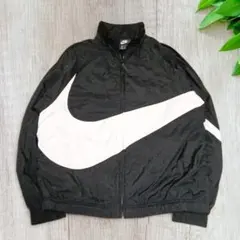 美品 NIKE ビッグスウッシュ ナイロンJKT 黒 M