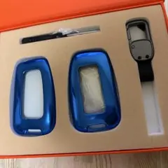 LEXUS 専用カーキーカバー マリンブルー高級 キーケース