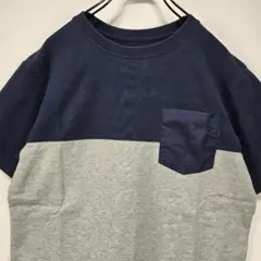 THE NORTH FACE　バイカラー　Tシャツ　やや厚手　M　ポケット　古着