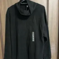 ユニクロブラックハイネック長袖トップス フリースMサイズF5
