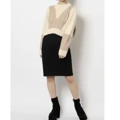 EVRIS バックストレッチタイトスカート　黒のサムネイル