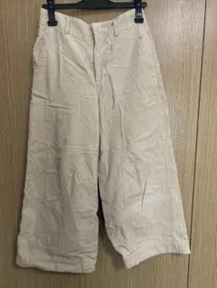 ベージュ コーデュロイ ワイドパンツ