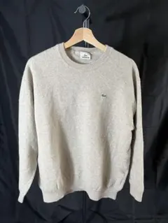 【大割引22時まで】ラコステ ベージュ クルーネック セーター XL