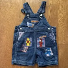 ミキハウス デニムオーバーオール くま刺繍のサムネイル