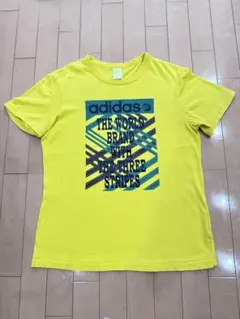 adidas 半袖 Tシャツ イエロー 黄色 ビッグロゴ スポーツ
