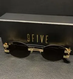 ✨美品✨9FIVE オーパル型 サングラス 人気のゴールドブラック