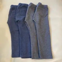 【美品】 ベビー服 ユニクロ 裏起毛 フリースレギンスパンツ 90 4点セット