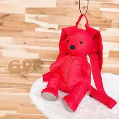 希少【レスポートサック】立体3Dうさぎ ラビット ぬいぐるみ リュック 中綿 赤