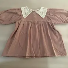 ベビー 刺繍襟 ワンピース ピンク