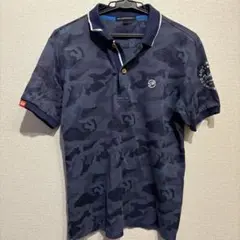 【美品✨】ネイビー迷彩柄ゴルフシャツ