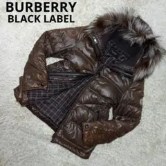 バーバリー　ブラックレーベル　フォックスファー付き　ダウンジャケット　サイズLL