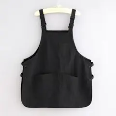 ワークエプロン 前後2WAY 多ポケット 防水 カフェ ブラック 男女兼用のサムネイル