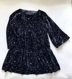 【エンポリオアルマーニ】ベロア　フレアワンピース　黒　130㎝