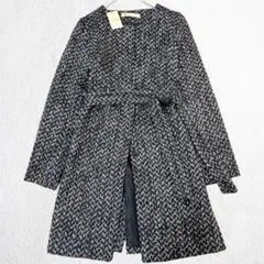 新品未使用 ガリャルダガランテ ノーカラー ツイードコート 黒白 セレモニー