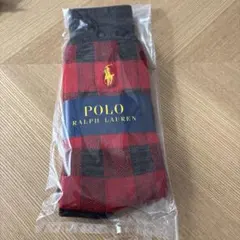 Polo Ralph Lauren 赤黒チェックソックス 25-27cm