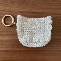 AirPodsケース 小物ケース かぎ編み 編み物 ホワイト