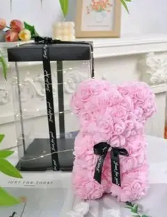 △新品♪とてもキュート・フラワーベア（レッド&ホワイト）透明BOX付 