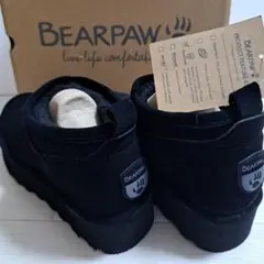 ベアパウ　厚底ショートブーツ　ムートンブーツ　23cm　黒　レディース