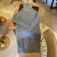 UNIQLO レディース　 グレー ハイネックリブ編みニット