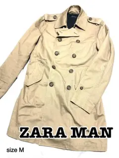ZARA MAN ザラマン　トレンチコート　ダブル　ベージュ　サイズMのサムネイル