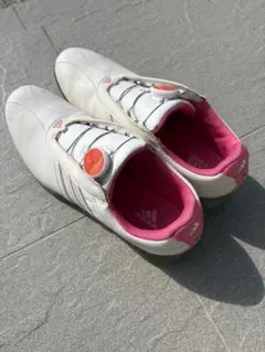 adidas レディース ゴルフシューズ ダイヤル式 ピンク 24センチ