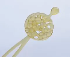 美品！ 花 べっ甲調 簪 平打ち 簪 透かし アンティーク 簪　べっ甲