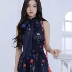 バックリボンシフォンワンピース snidel ネイビー - メルカリ