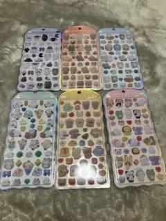 バラ売り可能 新品未使用 コットンパフィーシール 6点セット