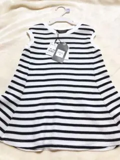 新品 ベビー futafuta 女の子 ボーダー ワッフル ワンピース 80cm