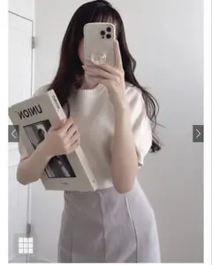 新品 パフスリーブニットトップス GRL