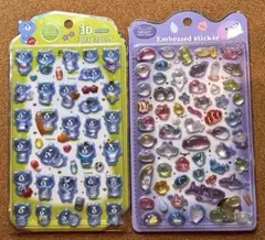 ◎入荷◎価格変更◎2枚セットNekoniシール　(新)くま・海の生き物(水族館)
