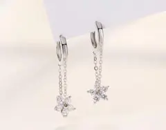 ピアス レディース 人気 桜 18金RGP スワロフスキージルコニアフープピアス