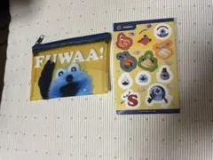 スシロー　パペットスンスン　クリアポーチ　シール付き　イエロー