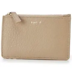【美品】agnes b. MW02-04 レザー　カードケース ベージュ